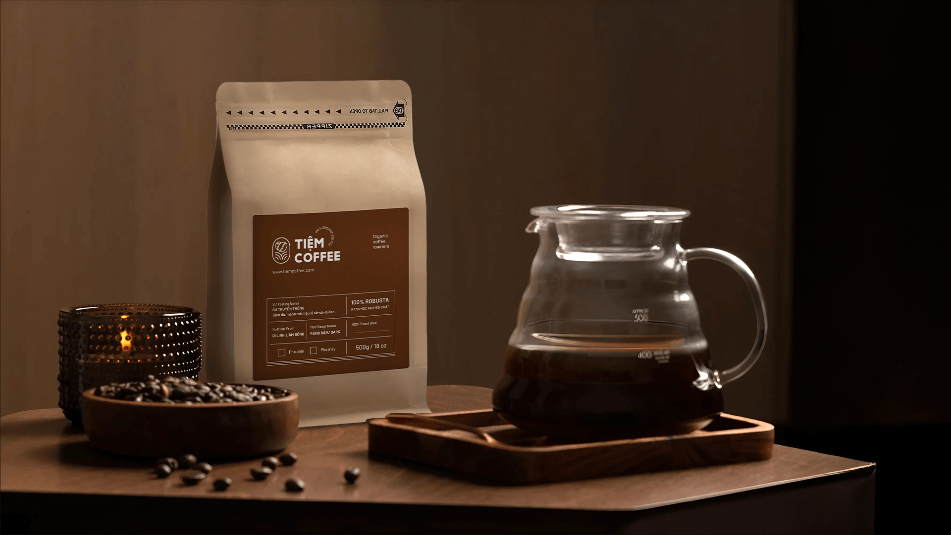 Cà phê robusta rang nhạt